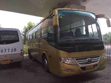 52 καθισμάτων τη 2012 χρησιμοποιημένη Yutong μηχανή diesel λεωφορείων κίτρινη μπροστινή που αφήνεται την οδήγηση ZK6112
